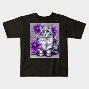 Cute Gothic Kitten Kids T-Shirt